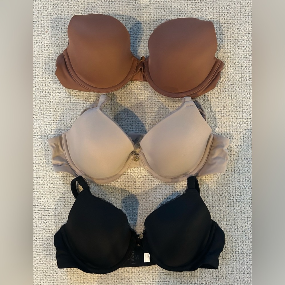 Pearl by Venus The Perfect Coverage Bra Set Of Three-Multicolor-Size 34B NEW🔥💋
